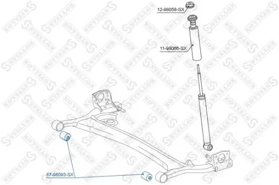 Lagerung, Lenker hinten Vorderachse links Vorderachse rechts STELLOX 87-98093-SX Bild Lagerung, Lenker hinten Vorderachse links Vorderachse rechts STELLOX 87-98093-SX
