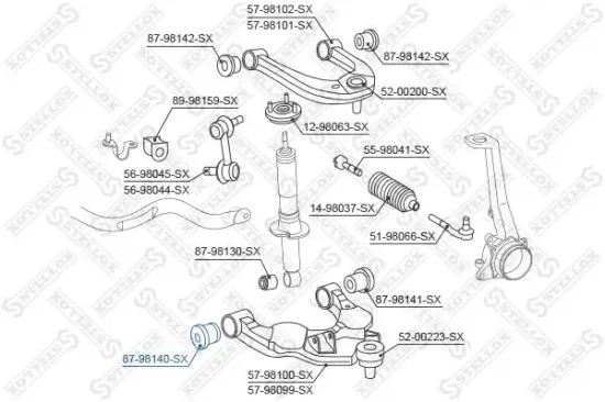 Lagerung, Lenker Vorderachse oben Mitte STELLOX 87-98140-SX Bild Lagerung, Lenker Vorderachse oben Mitte STELLOX 87-98140-SX
