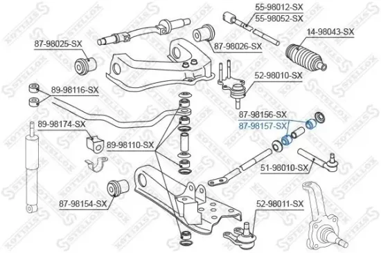 Lagerung, Lenker unten innen Vorderachse links Vorderachse rechts STELLOX 87-98157-SX Bild Lagerung, Lenker unten innen Vorderachse links Vorderachse rechts STELLOX 87-98157-SX