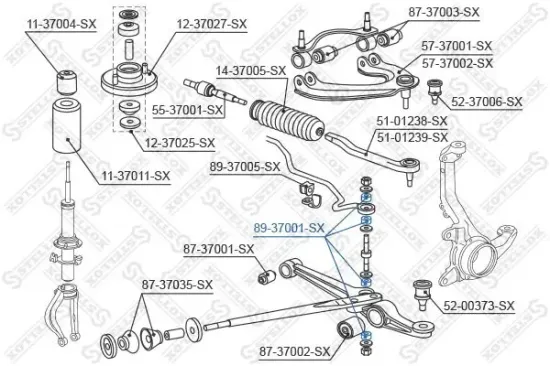 Lagerung, Stabilisator STELLOX 89-37001-SX Bild Lagerung, Stabilisator STELLOX 89-37001-SX