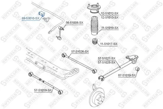 Lagerung, Stabilisator STELLOX 89-51010-SX Bild Lagerung, Stabilisator STELLOX 89-51010-SX