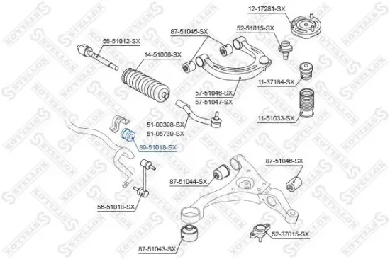 Lagerung, Stabilisator STELLOX 89-51018-SX Bild Lagerung, Stabilisator STELLOX 89-51018-SX