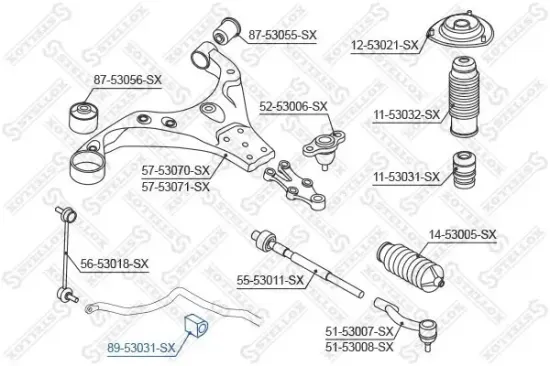 Lagerung, Stabilisator vorne STELLOX 89-53031-SX Bild Lagerung, Stabilisator vorne STELLOX 89-53031-SX