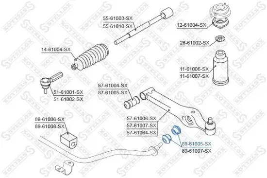 Lagerung, Stabilisator STELLOX 89-61005-SX Bild Lagerung, Stabilisator STELLOX 89-61005-SX