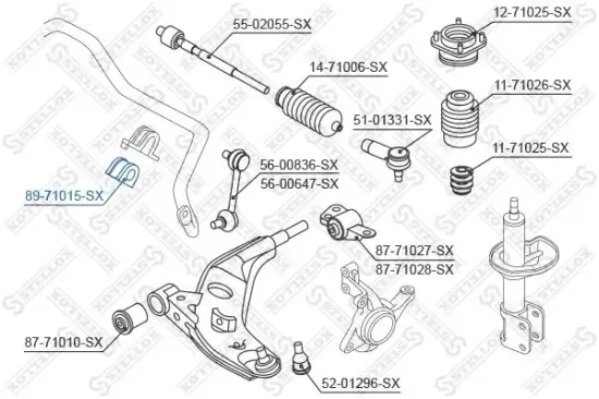 Lagerung, Stabilisator vorne STELLOX 89-71015-SX Bild Lagerung, Stabilisator vorne STELLOX 89-71015-SX