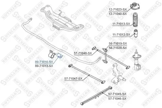 Lagerung, Stabilisator STELLOX 89-71016-SX Bild Lagerung, Stabilisator STELLOX 89-71016-SX