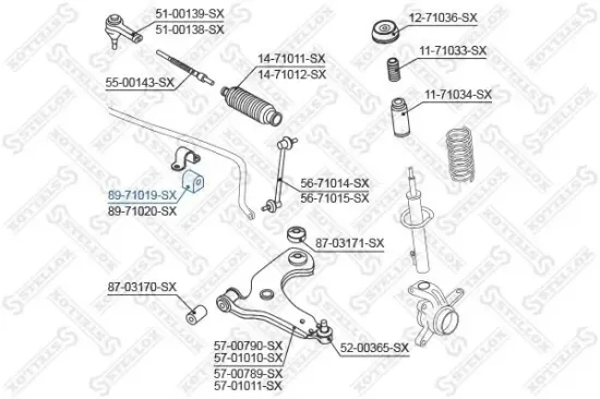 Lagerung, Stabilisator STELLOX 89-71019-SX Bild Lagerung, Stabilisator STELLOX 89-71019-SX