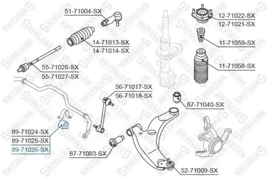 Lagerung, Stabilisator STELLOX 89-71026-SX Bild Lagerung, Stabilisator STELLOX 89-71026-SX