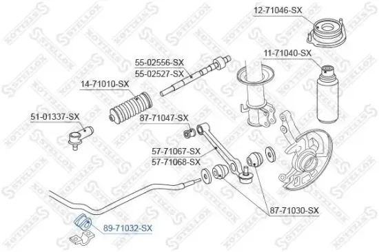 Lagerung, Stabilisator vorne STELLOX 89-71032-SX Bild Lagerung, Stabilisator vorne STELLOX 89-71032-SX