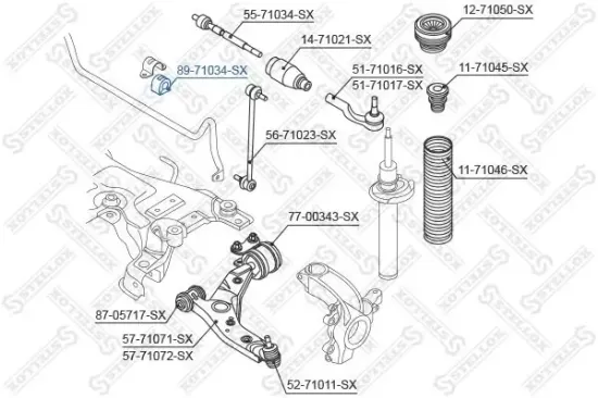 Lagerung, Stabilisator STELLOX 89-71034-SX Bild Lagerung, Stabilisator STELLOX 89-71034-SX