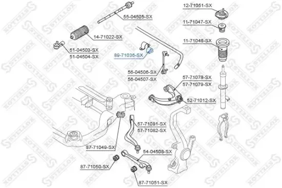 Lagerung, Stabilisator STELLOX 89-71036-SX Bild Lagerung, Stabilisator STELLOX 89-71036-SX