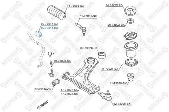 Lagerung, Stabilisator vorne STELLOX 89-73015-SX Bild Lagerung, Stabilisator vorne STELLOX 89-73015-SX