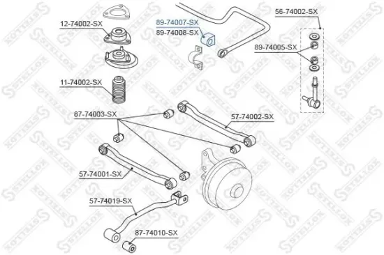 Lagerung, Stabilisator hinten STELLOX 89-74007-SX Bild Lagerung, Stabilisator hinten STELLOX 89-74007-SX