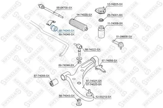 Lagerung, Stabilisator STELLOX 89-74045-SX Bild Lagerung, Stabilisator STELLOX 89-74045-SX