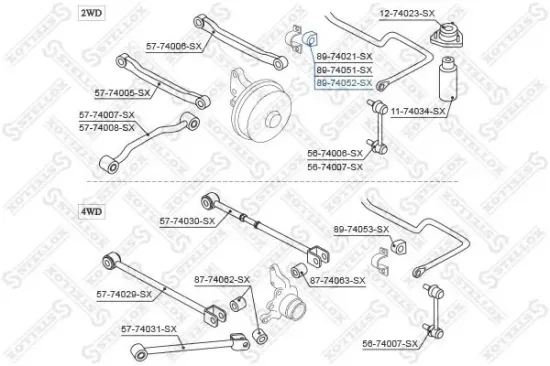 Lagerung, Stabilisator STELLOX 89-74052-SX Bild Lagerung, Stabilisator STELLOX 89-74052-SX