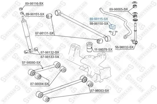 Lagerung, Stabilisator hinten STELLOX 89-98115-SX Bild Lagerung, Stabilisator hinten STELLOX 89-98115-SX