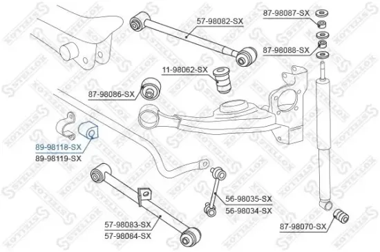 Lagerung, Stabilisator hinten STELLOX 89-98118-SX Bild Lagerung, Stabilisator hinten STELLOX 89-98118-SX