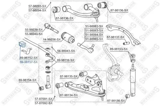 Lagerung, Stabilisator STELLOX 89-98157-SX Bild Lagerung, Stabilisator STELLOX 89-98157-SX