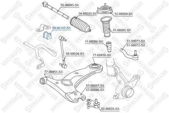 Lagerung, Stabilisator STELLOX 89-98167-SX Bild Lagerung, Stabilisator STELLOX 89-98167-SX