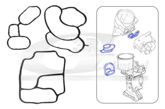 Dichtungssatz, Ölkühler 3RG 85120LD Bild Dichtungssatz, Ölkühler 3RG 85120LD