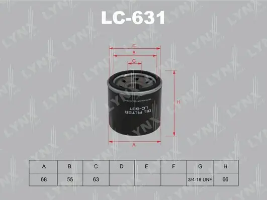 Ölfilter LYNXAUTO LC-631 Bild Ölfilter LYNXAUTO LC-631
