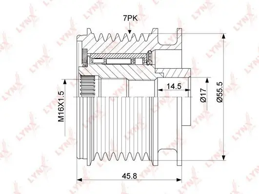 Generatorfreilauf LYNXAUTO PA-1113 Bild Generatorfreilauf LYNXAUTO PA-1113