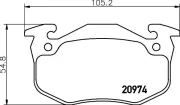 Bremsbelagsatz, Scheibenbremse HELLA PAGID 8DB 355 018-951