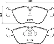 Bremsbelagsatz, Scheibenbremse Vorderachse HELLA PAGID 8DB 355 007-721