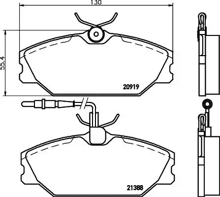 Bremsbelagsatz, Scheibenbremse HELLA PAGID 8DB 355 019-181