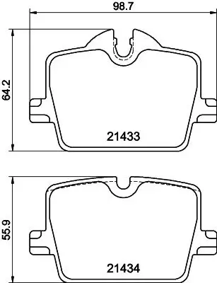 Bremsbelagsatz, Scheibenbremse HELLA PAGID 8DB 355 040-911 Bild Bremsbelagsatz, Scheibenbremse HELLA PAGID 8DB 355 040-911