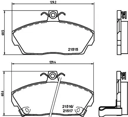 Bremsbelagsatz, Scheibenbremse Vorderachse HELLA PAGID 8DB 355 018-031