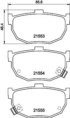 Bremsbelagsatz, Scheibenbremse Hinterachse HELLA PAGID 8DB 355 006-411