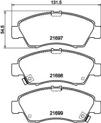 Bremsbelagsatz, Scheibenbremse Vorderachse HELLA PAGID 8DB 355 016-521