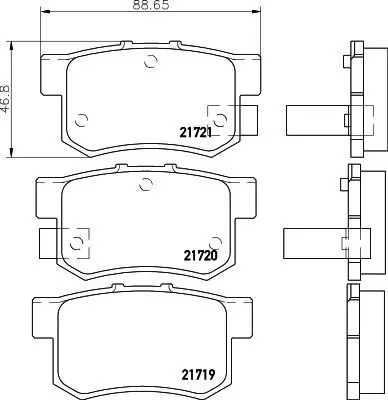 Bremsbelagsatz, Scheibenbremse Hinterachse HELLA PAGID 8DB 355 016-451 Bild Bremsbelagsatz, Scheibenbremse Hinterachse HELLA PAGID 8DB 355 016-451