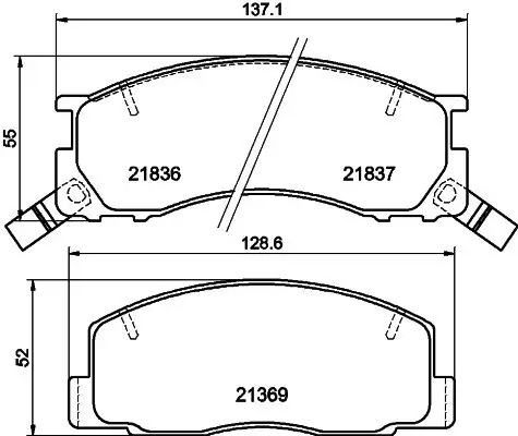 Bremsbelagsatz, Scheibenbremse Vorderachse HELLA PAGID 8DB 355 006-451 Bild Bremsbelagsatz, Scheibenbremse Vorderachse HELLA PAGID 8DB 355 006-451