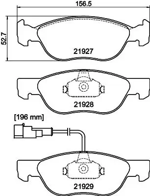 Bremsbelagsatz, Scheibenbremse HELLA PAGID 8DB 355 007-901 Bild Bremsbelagsatz, Scheibenbremse HELLA PAGID 8DB 355 007-901