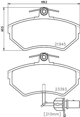 Bremsbelagsatz, Scheibenbremse Vorderachse HELLA PAGID 8DB 355 018-451 Bild Bremsbelagsatz, Scheibenbremse Vorderachse HELLA PAGID 8DB 355 018-451