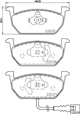 Bremsbelagsatz, Scheibenbremse HELLA PAGID 8DB 355 021-951 Bild Bremsbelagsatz, Scheibenbremse HELLA PAGID 8DB 355 021-951