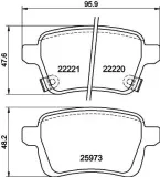 Bremsbelagsatz, Scheibenbremse Hinterachse HELLA PAGID 8DB 355 024-651