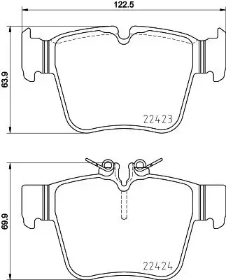 Bremsbelagsatz, Scheibenbremse Hinterachse HELLA PAGID 8DB 355 024-991 Bild Bremsbelagsatz, Scheibenbremse Hinterachse HELLA PAGID 8DB 355 024-991