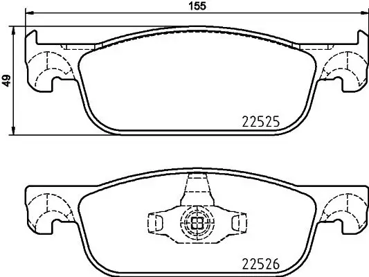 Bremsbelagsatz, Scheibenbremse Vorderachse HELLA PAGID 8DB 355 025-471 Bild Bremsbelagsatz, Scheibenbremse Vorderachse HELLA PAGID 8DB 355 025-471