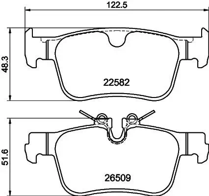 Bremsbelagsatz, Scheibenbremse Hinterachse HELLA PAGID 8DB 355 044-311