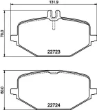 Bremsbelagsatz, Scheibenbremse Hinterachse HELLA PAGID 8DB 355 040-691