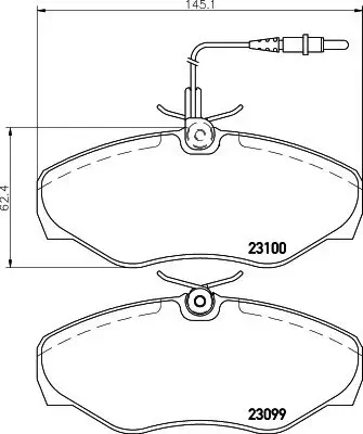 Bremsbelagsatz, Scheibenbremse Vorderachse HELLA PAGID 8DB 355 018-501