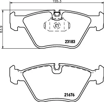 Bremsbelagsatz, Scheibenbremse Vorderachse HELLA PAGID 8DB 355 009-001 Bild Bremsbelagsatz, Scheibenbremse Vorderachse HELLA PAGID 8DB 355 009-001