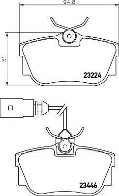 Bremsbelagsatz, Scheibenbremse Hinterachse HELLA PAGID 8DB 355 018-591