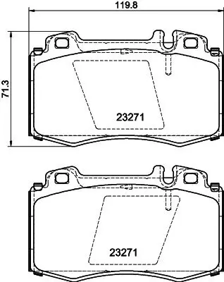 Bremsbelagsatz, Scheibenbremse Vorderachse HELLA PAGID 8DB 355 008-691