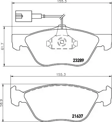 Bremsbelagsatz, Scheibenbremse Vorderachse HELLA PAGID 8DB 355 007-931 Bild Bremsbelagsatz, Scheibenbremse Vorderachse HELLA PAGID 8DB 355 007-931
