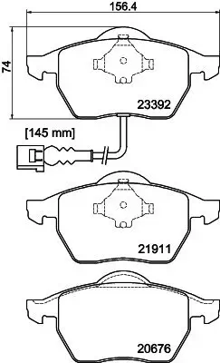 Bremsbelagsatz, Scheibenbremse Vorderachse HELLA PAGID 8DB 355 008-471 Bild Bremsbelagsatz, Scheibenbremse Vorderachse HELLA PAGID 8DB 355 008-471