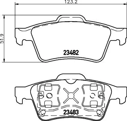 Bremsbelagsatz, Scheibenbremse Hinterachse HELLA PAGID 8DB 355 009-121